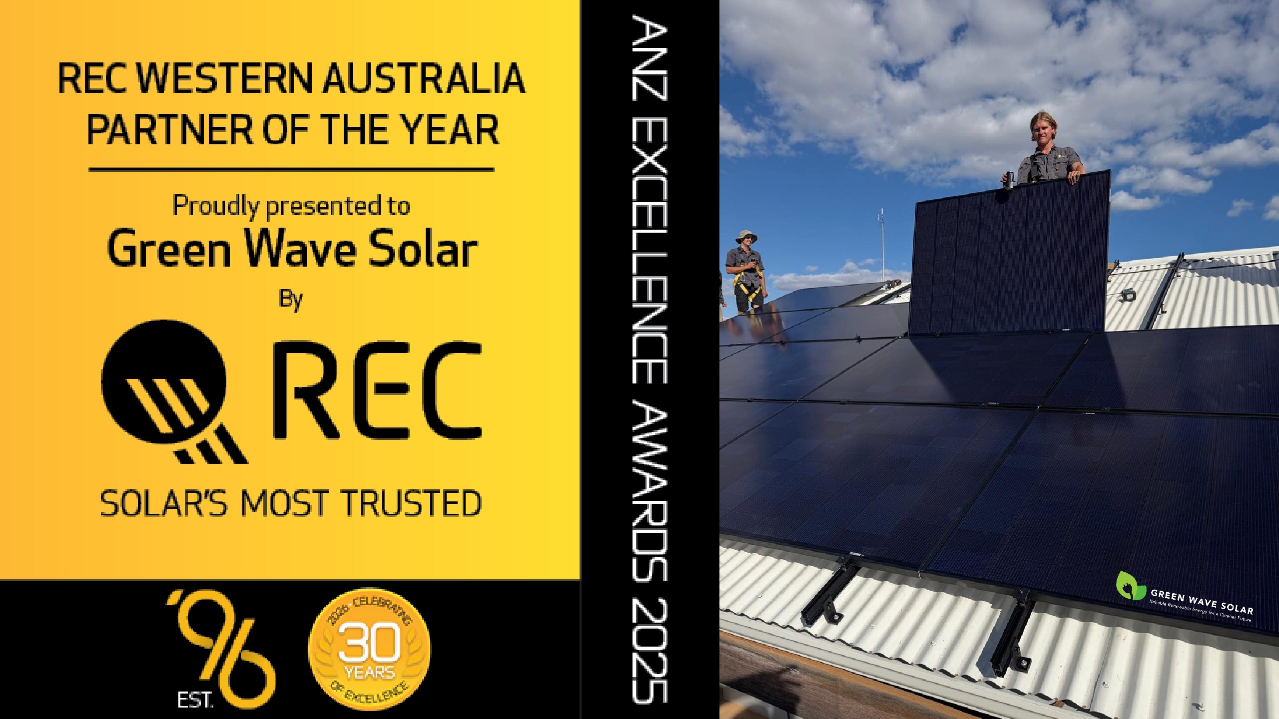 Green Wave Solar Named REC Western Australia Partner of the Year for 2025